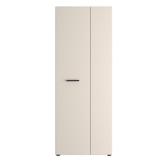 Forte NET306 moderner Mehrzweckschrank 70, schmaler Schrank, 2-türig, Holzwerkstoff, Flur, Diele, Kaschmir|Beige, 68,7 cm breit x 181,1 cm hoch x 36,5 cm tief