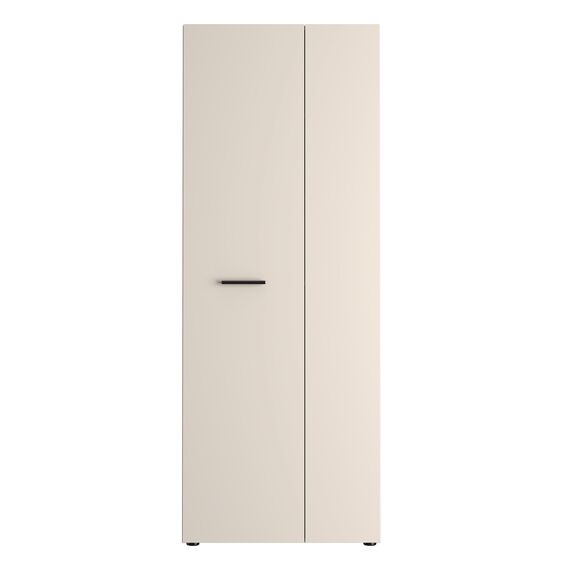 Forte NET306 Schuhschrank 70, moderner Flurschrank, 2-türig, 5 Regalböden, Flur, Diele, Abstellraum, Holzwerkstoff, Kaschmir|Beige, 68,7 cm breit x 181,1 cm hoch x 36,5 cm tief