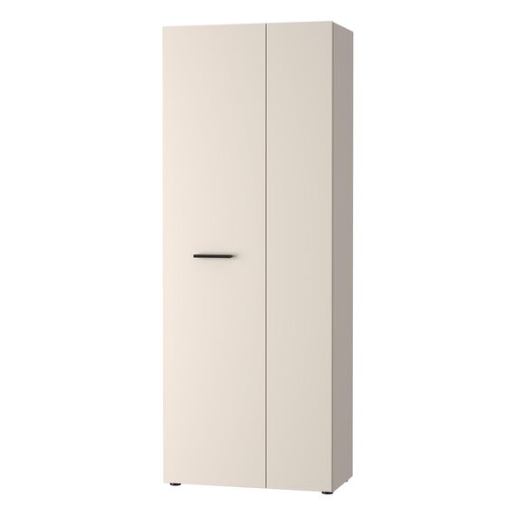 Forte NET306 moderner Mehrzweckschrank 70, schmaler Schrank, 2-türig, Holzwerkstoff, Flur, Diele, Kaschmir|Beige, 68,7 cm breit x 181,1 cm hoch x 36,5 cm tief