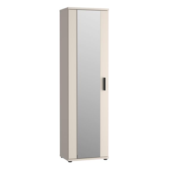 Forte NET106 Schuhschrank 50, moderner Flurschrank, 1-türig, 6 Einlegeböden, Flur, Diele, Abstellraum, Holzwerkstoff, Kaschmir|Beige, 50,2 cm breit x 179,1 cm hoch x 34,8 cm tief