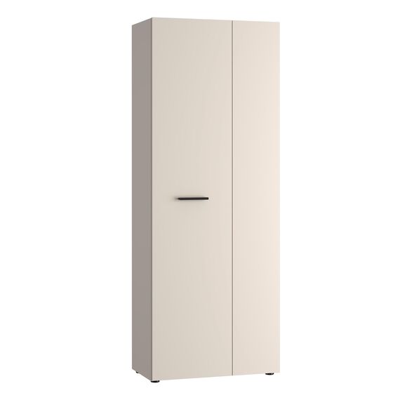 Forte NET306 Schuhschrank 70, moderner Flurschrank, 2-türig, 5 Regalböden, Flur, Diele, Abstellraum, Holzwerkstoff, Kaschmir|Beige, 68,7 cm breit x 181,1 cm hoch x 36,5 cm tief