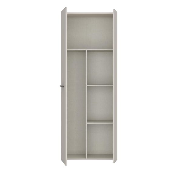 Forte NET306 moderner Mehrzweckschrank 70, schmaler Schrank, 2-türig, Holzwerkstoff, Flur, Diele, Kaschmir|Beige, 68,7 cm breit x 181,1 cm hoch x 36,5 cm tief