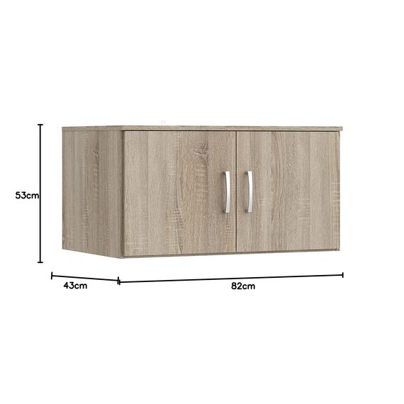FORTE Niko Aufsatz mit 2 Türen, Holzwerkstoff, Sonoma Eiche, 43 x 82 x 53 cm