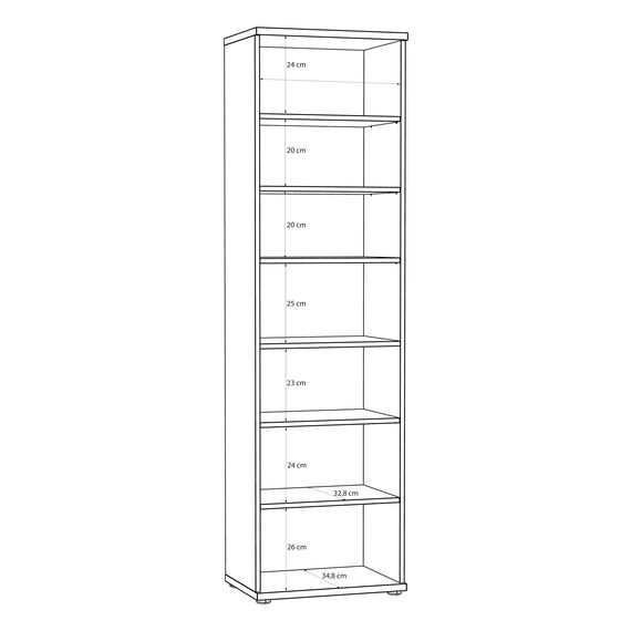 Forte NET106 Schuhschrank 50, moderner Flurschrank, 1-türig, 6 Einlegeböden, Flur, Diele, Abstellraum, Holzwerkstoff, Kaschmir|Beige, 50,2 cm breit x 179,1 cm hoch x 34,8 cm tief