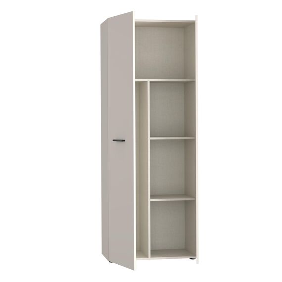 Forte NET306 moderner Mehrzweckschrank 70, schmaler Schrank, 2-türig, Holzwerkstoff, Flur, Diele, Kaschmir|Beige, 68,7 cm breit x 181,1 cm hoch x 36,5 cm tief
