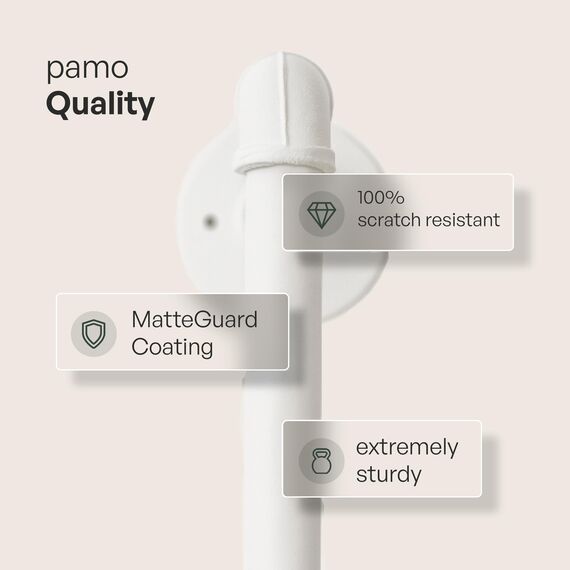 pamo Kleiderstange Wandmontage 200 kg Traglast - Offener Kleiderschrank Industrial Kleiderständer Weiß aus Metall Wasserrohren - stabil & robust