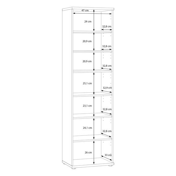 Forte NET106 Schuhschrank 50, schmaler Flurschrank mit 6 Einlegeböden und Spiegelfront, Flur, Diele, Holzwerkstoff, Uni Wolfram Grau, 50,2 cm breit x 179,1 cm hoch x 34,8 cm tief