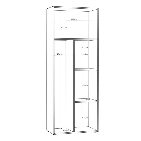 Forte NET306 moderner Mehrzweckschrank 70, schmaler Schrank, 2-türig, Holzwerkstoff, Flur, Diele, Kaschmir|Beige, 68,7 cm breit x 181,1 cm hoch x 36,5 cm tief