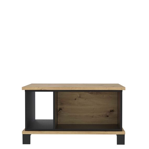 FORTE Trondheim Couchtisch, Holzwerkstoff, Artisan Eiche kombiniert mit Schwarz Eiche, 44,6 x 80 x 55 cm