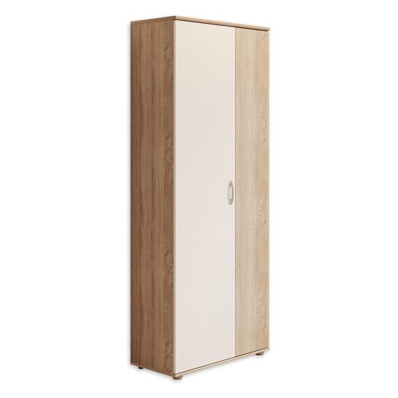 TALENT 3 Schuhschrank hoch, Eiche Sonoma Optik / Weiß - Vielseitiger Mehrzweckschrank mit verstellbaren Einlegeböden - 70 x 176 x 35 cm (B/H/T)
