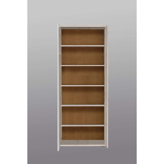 FORTE NET106 Schrank 70, Schuhschrank, Garderobenschrank, Abstellraum, Drehtürenschrank, 2-türig mit Einlegeböden, Weiß mit Holzdekor: Sandeiche, 69 cm breit x 179 cm hoch x 35 cm tief