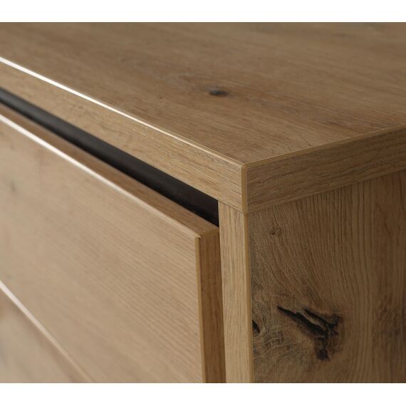 FORTE TRONDHEIM Kommode mit 4 Schubladen, Holzwerkstoff, Artisan Eiche / Schwarzeiche, 104.7 x 81.3 x 41.5 cm
