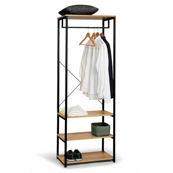 IDMarket – Detroit Dressing Industrie-Design Kleiderständer, Kleiderstange in Schwarz