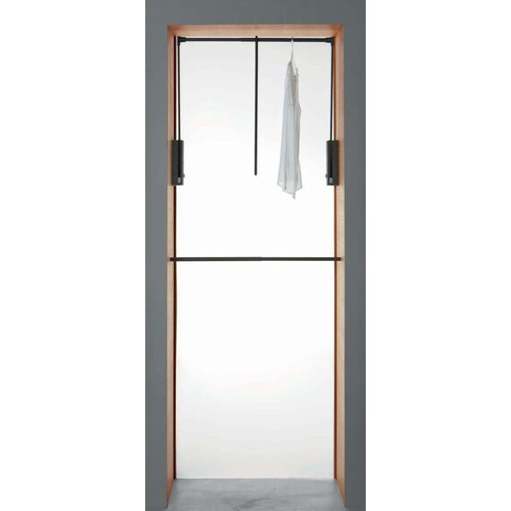 Servetto Originale ausklappbare Kleiderstange, Wandstange, grau, für den Schrank, 77–120 cm