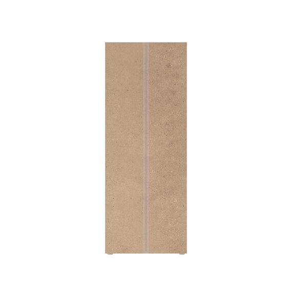 FORTE NET106 Schrank 70, Schuhschrank, Garderobenschrank, Abstellraum, Drehtürenschrank, 2-türig mit Einlegeböden, Weiß mit Holzdekor: Sonoma Eiche, 69 cm breit x 179 cm hoch x 35 cm tief