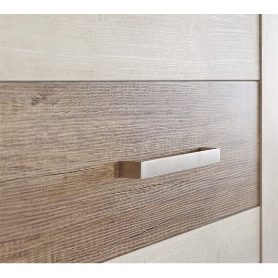 FORTE DURO Schrank 60 65, Kleiderschran klein Flurschrank schmal Garderobenschrank Landhausstil Drehtürenschrank, Holz dekor: Pinie Weiß / Eiche Antik, 61 cm breit x 199 cm hoch x 35 cm tief