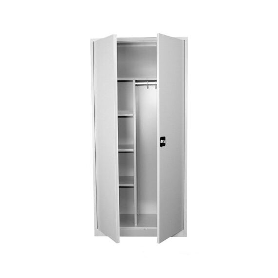 Lüllmann Spind Flügeltürenschrank komplett montiert grau 195x92x42cm Kleiderspind Stahl Spindschrank Metallspind Werkzeugschrank 545540