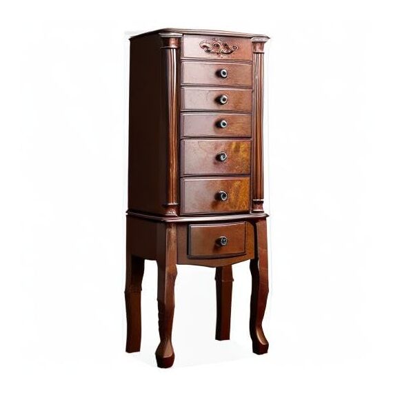 Hives & Honig Morgan Auburn Kommode mit 6 Walnuss Schmuck Kleiderschrank