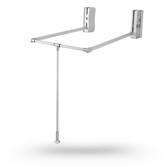 Ausziehbarer Kleiderständer für Kleiderschrank, Kleiderstange mit unterstützter Auf- und Ab -Funktion (Innenfach 89–121 cm)