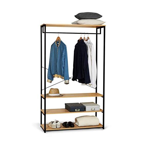 IDMarket - Breite Ankleide B. 100 cm DETROIT Industriedesign
