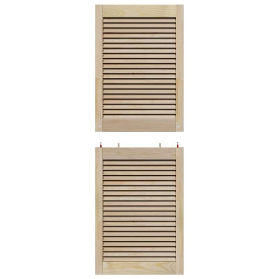 vidaXL Schranktür 4 pcs Natur 140.5 x 2 x 59.5 cm Massives Kiefernholz, Stylischer Kiefernbereich, minimalistisches Design, coole Aufbewahrung, glatte Tür für Schlafzimmer oder Wohnzimmer