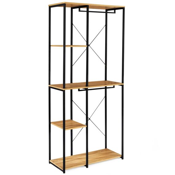 IDMarket - Ankleidezimmer Doppelgarderobe Regale B. 90 cm DETROIT Industriedesign