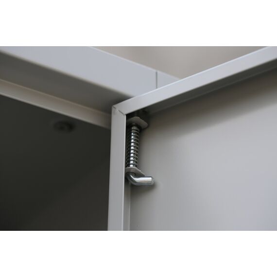 Lüllmann Spind Flügeltürenschrank komplett montiert grau 195x92x42cm Kleiderspind Stahl Spindschrank Metallspind Werkzeugschrank 545540