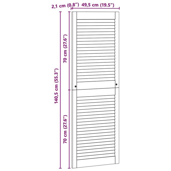 vidaXL Schranktür 4 pcs Natur 140.5 x 2 x 59.5 cm Massives Kiefernholz, Stylischer Kiefernbereich, minimalistisches Design, coole Aufbewahrung, glatte Tür für Schlafzimmer oder Wohnzimmer