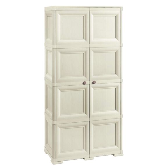 Tontarelli 8085555210 Omnimodus Schrank, 2 Vollblatt-Türen, 1 Seite mit 4 Fächern, 1 Seite mit Besenhalter