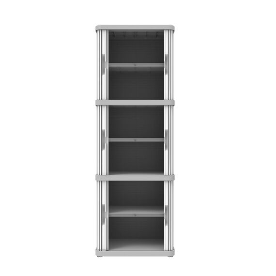 Terry, Rolling Space Cab 3, Innen- und Außenschrank mit 3 Fächern, zwei Schiebetüren, 3 verstellbare Innenregale, grau, aus recyceltem Kunststoff, Maße: 59x36x170 cm