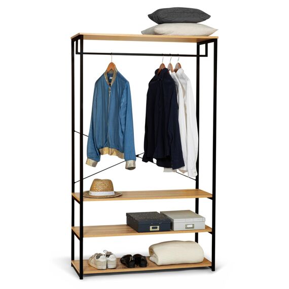 IDMarket - Breite Ankleide B. 100 cm DETROIT Industriedesign