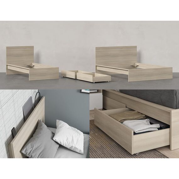 Iconico Home MIK Traditional, Kleiderschrank mit Zwei Türen mit ergonomischen Griffen mit Verstellbarer Ablage und Kleiderstange