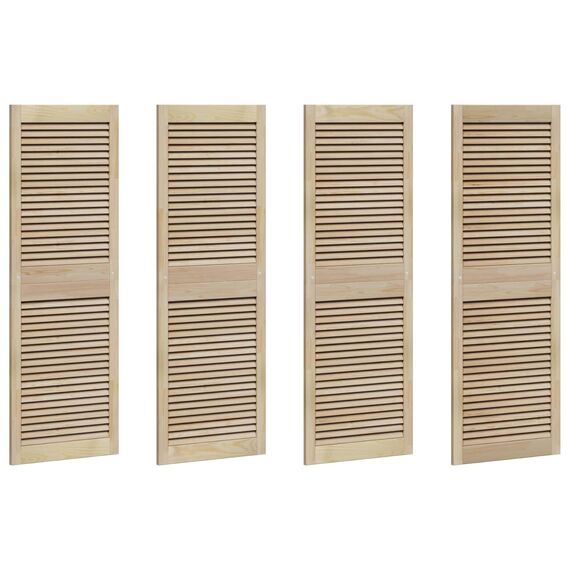 vidaXL Schranktür 4 pcs Natur 140.5 x 2 x 59.5 cm Massives Kiefernholz, Stylischer Kiefernbereich, minimalistisches Design, coole Aufbewahrung, glatte Tür für Schlafzimmer oder Wohnzimmer
