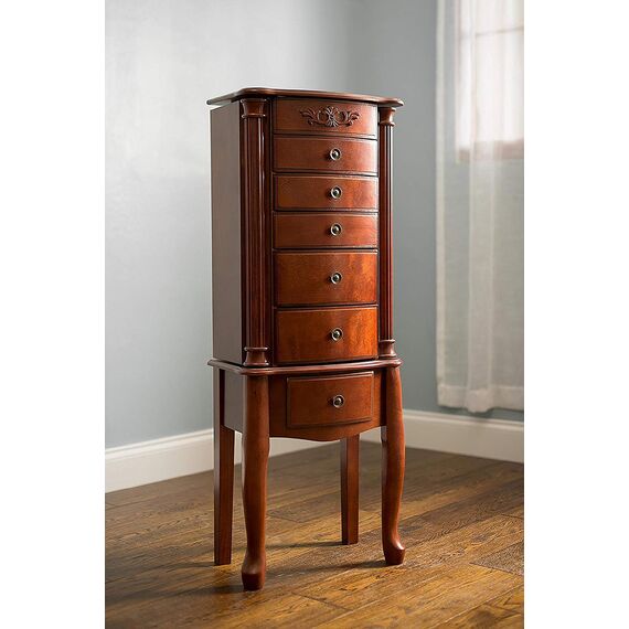 Hives & Honig Morgan Auburn Kommode mit 6 Walnuss Schmuck Kleiderschrank