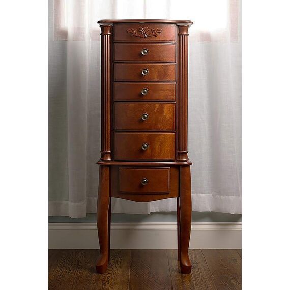 Hives & Honig Morgan Auburn Kommode mit 6 Walnuss Schmuck Kleiderschrank