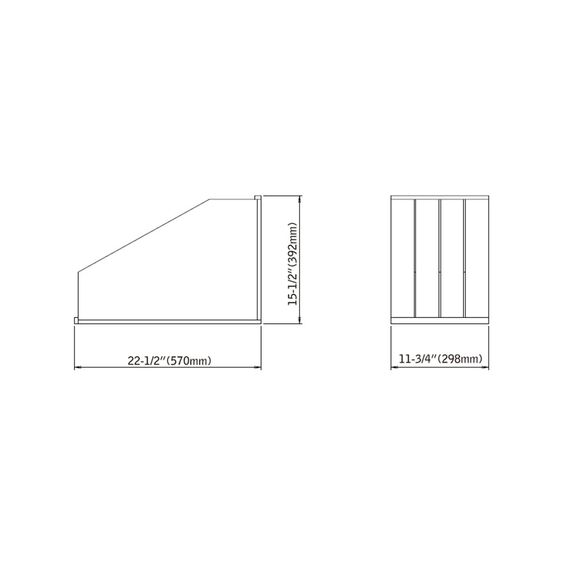 Dowell 4D007 TD3 vertikale Trennwand aus Holz mit 3 Fächern für 30,5 cm große Schränke
