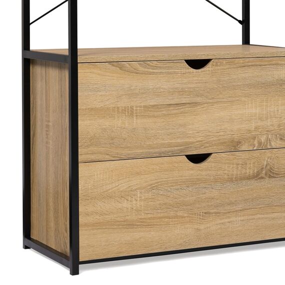 IDMarket - Ankleidezimmer Garderobe 2 Schubladen B. 80 cm DETROIT Industriedesign