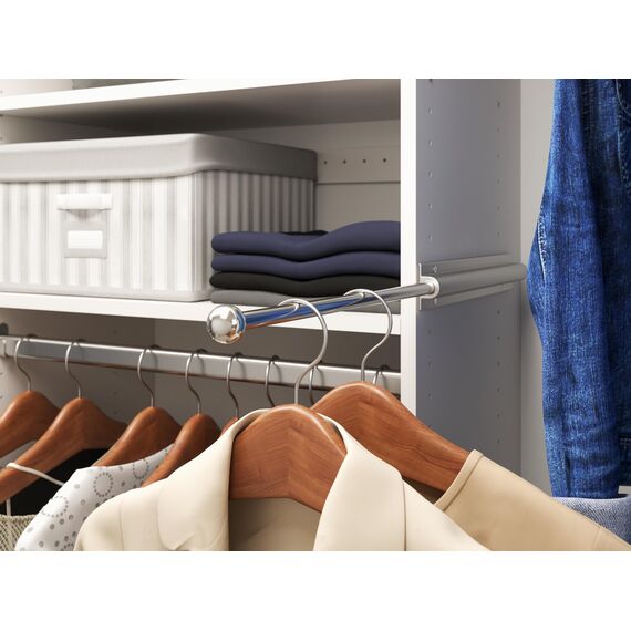 Easy Track Sliding Wardrobe Rod, White