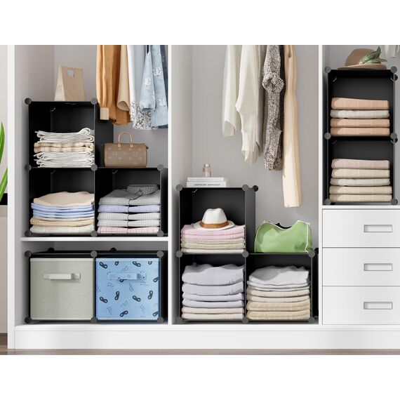 HOMIDEC Kleiderschrank, Tragbarer Regalsystem, Schrank aus Kunststoff mit 2 Kleiderstange, Schlafzimmerschrank kleiderschrank Weiss für Schlafzimmer