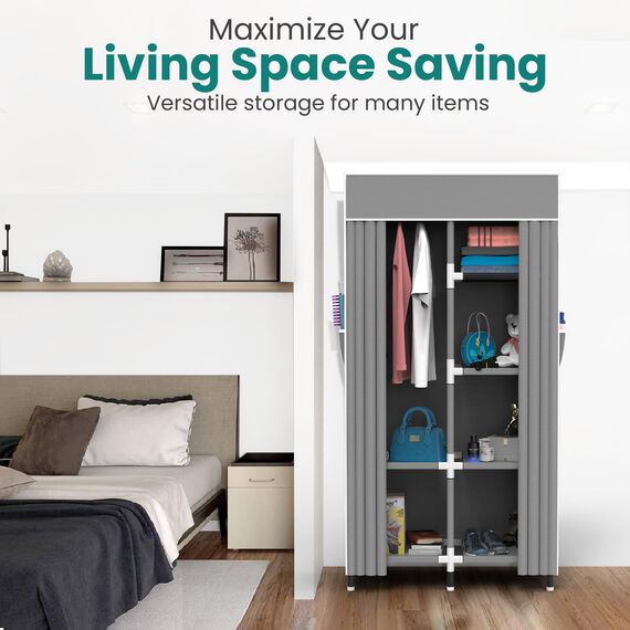 Tidyfy Tragbarer Schrank (grau, klein)