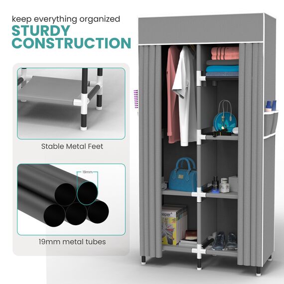 Tidyfy Tragbarer Schrank (grau, klein)