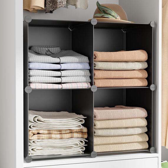 HOMIDEC Kleiderschrank, Tragbarer Regalsystem, Schrank aus Kunststoff mit 2 Kleiderstange, Schlafzimmerschrank kleiderschrank Weiss für Schlafzimmer