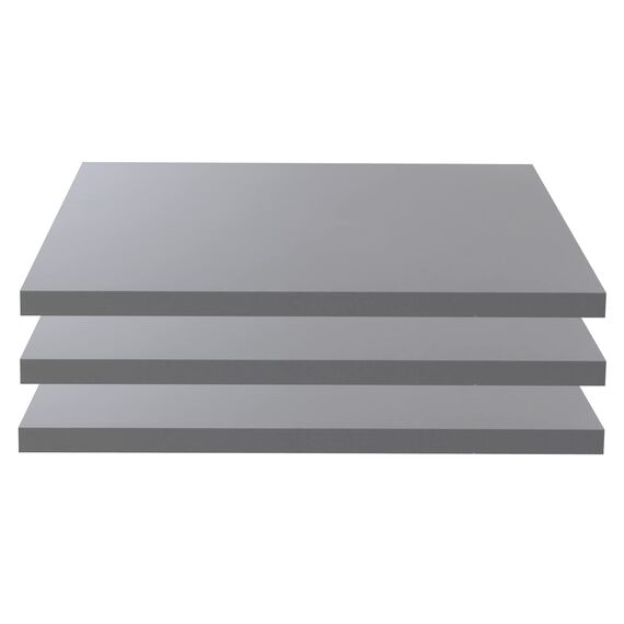 FORTE 3-er Set Einlegeböden schmal, Holzwerstoff, grau, 47,8 x 42 x 2,2 cm