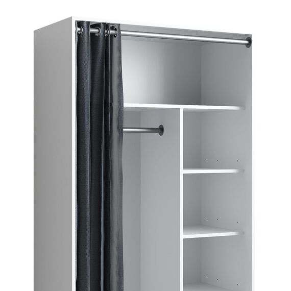 Vicco Kleiderschrank Doros, Weiß, 100 x 168 cm, mit Rollen zur flexiblen Platzierung im Raum