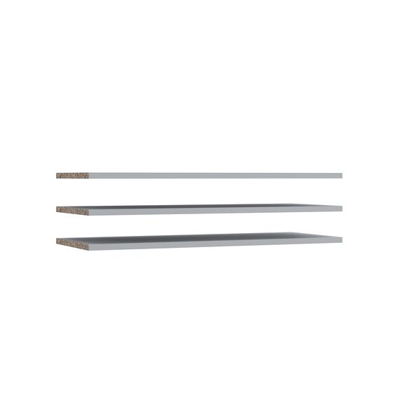 FORTE Einlegeböden 3-er Set für 170er Schwebetürenschränke, Holzwerkstoff, Grau, 82,9 x 42 x 1,5 cm
