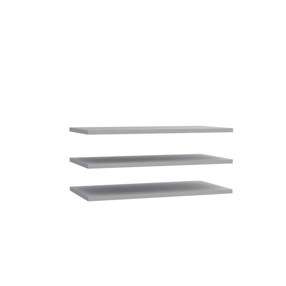FORTE 3-er Set Einlegeböden, Holzwerkstoff, grau, 82,9 x 42 x 2,2