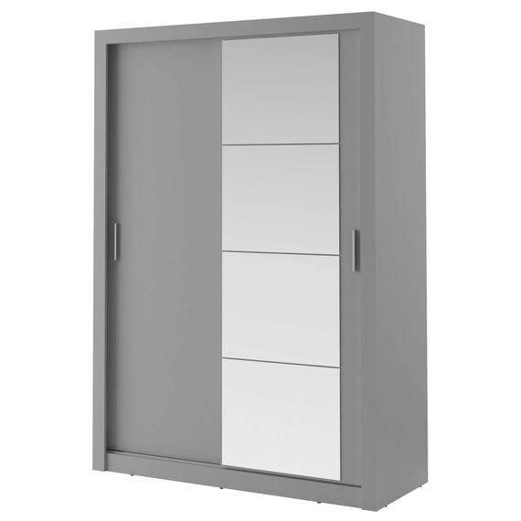Schwebetürenschrank Kleiderschrank AR-04 ARTI Garderobenschrank mit Spiegel Schiebetürenschrank (Grau Matt)