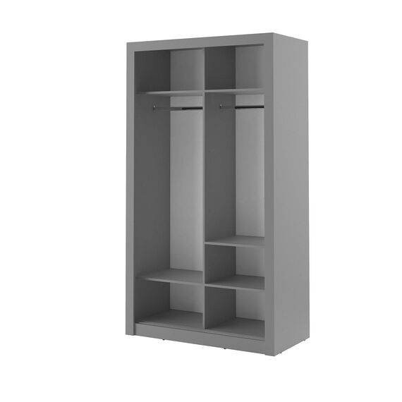 Schwebetürenschrank Kleiderschrank AR-06 ARTI Garderobenschrank mit Spiegel Schiebetürenschrank (Grau Matt)
