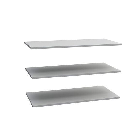 FORTE Einlegeböden 3-er Set für 170er Schwebetürenschränke, Holzwerkstoff, Grau, 82,9 x 42 x 1,5 cm