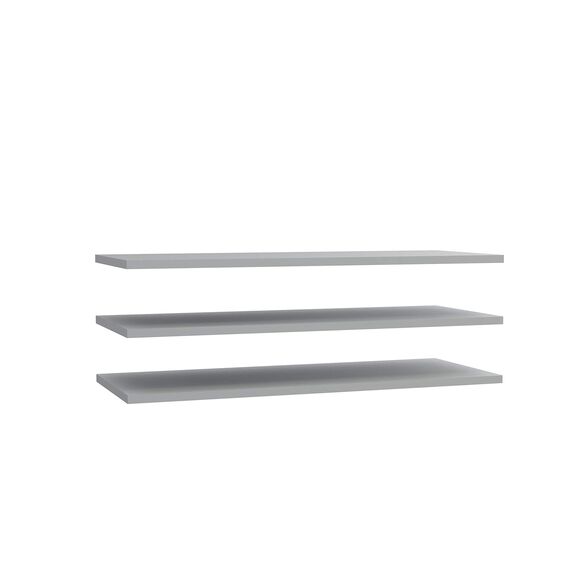 FORTE 3-er Set Einlegeböden breit, Holwerkstoff, Grau, 107,8 x 42 x 2,2 cm